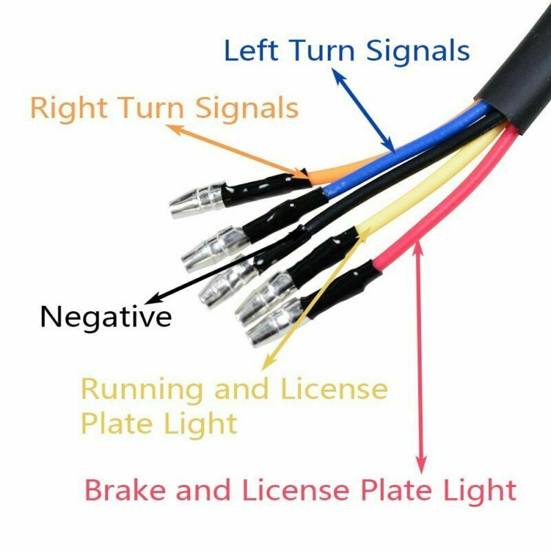 License Plate LED Brake Tail Turn Signal Light For Bobber Cafe Racer ATV Chopper
