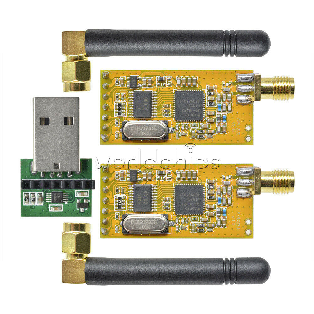 APC220 Wireless RF serial Data Modules With Antennas USB Converter New