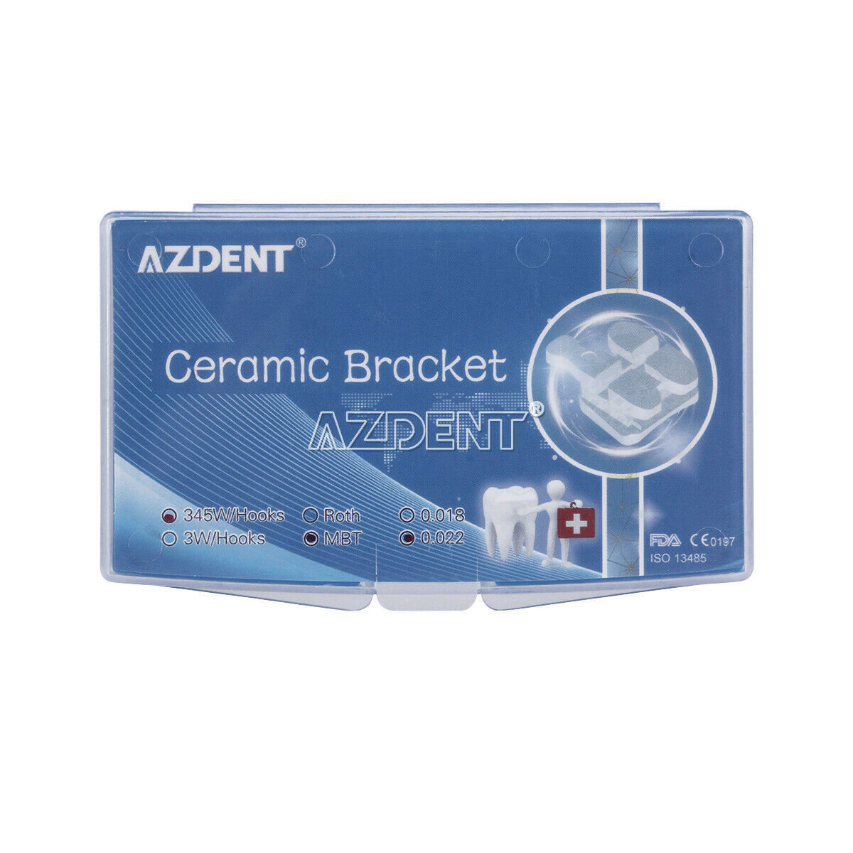 10 Kits Dental Orthodontic Ceramic Bracket Braces MBT .022 Hooks 3 4 5