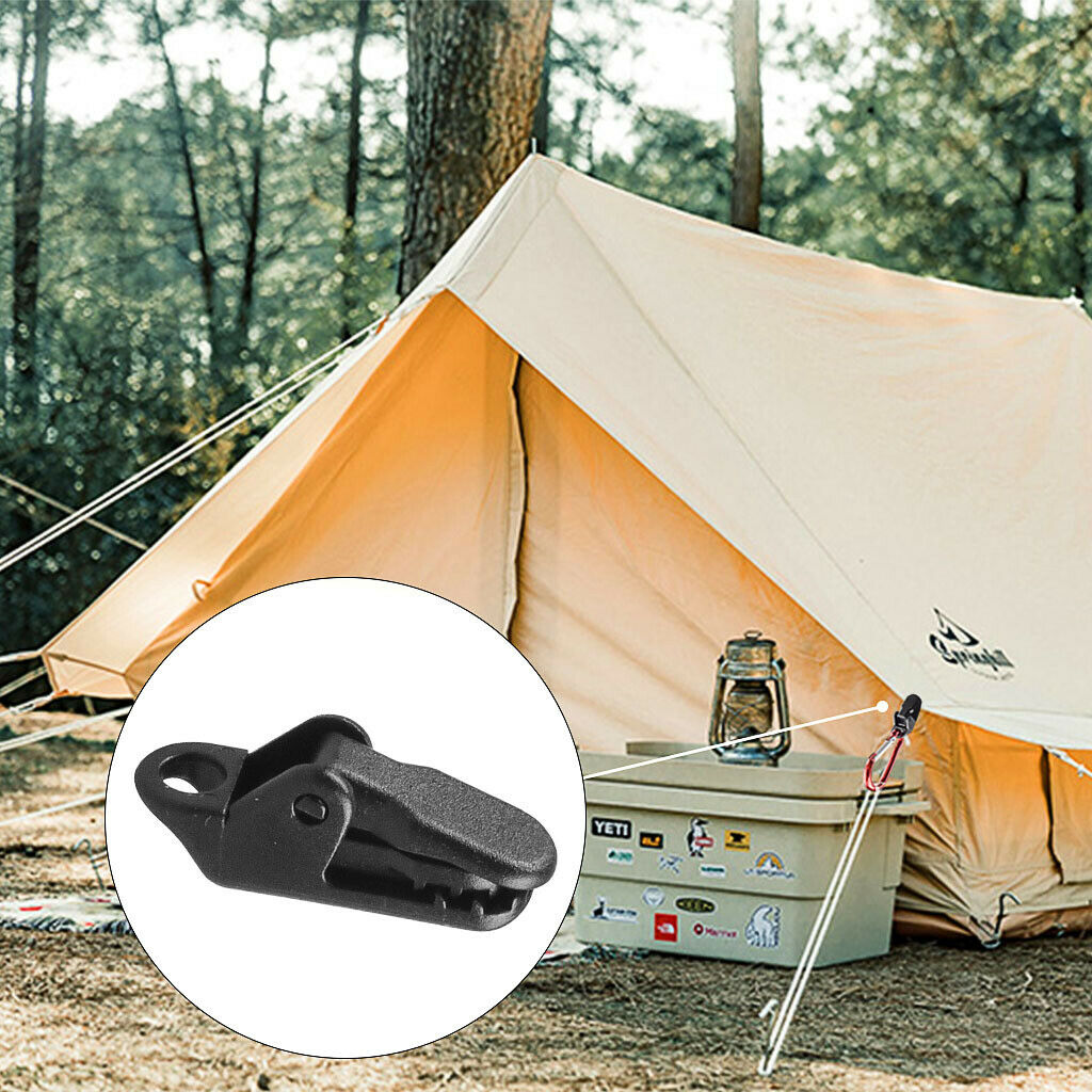 10Pcs Heavy Duty Tent Tarp Clips Buckles Clamps Camping Carabiner Awnings