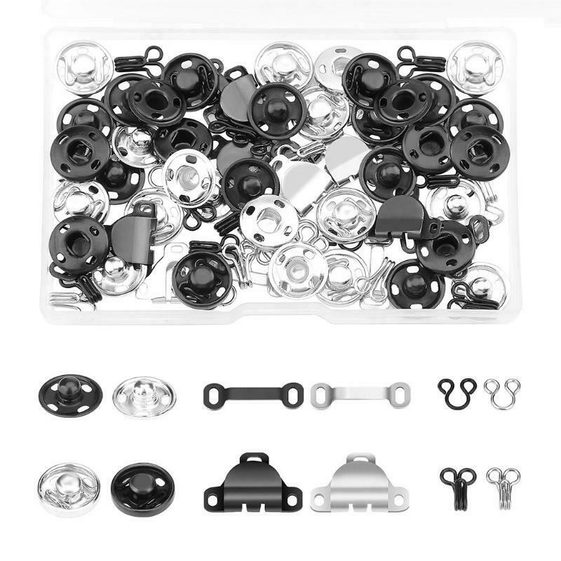 50 Pairs 3 Styles Sewing Hooks and Eyes Set Hook and Eye Closures Kit for Trouse