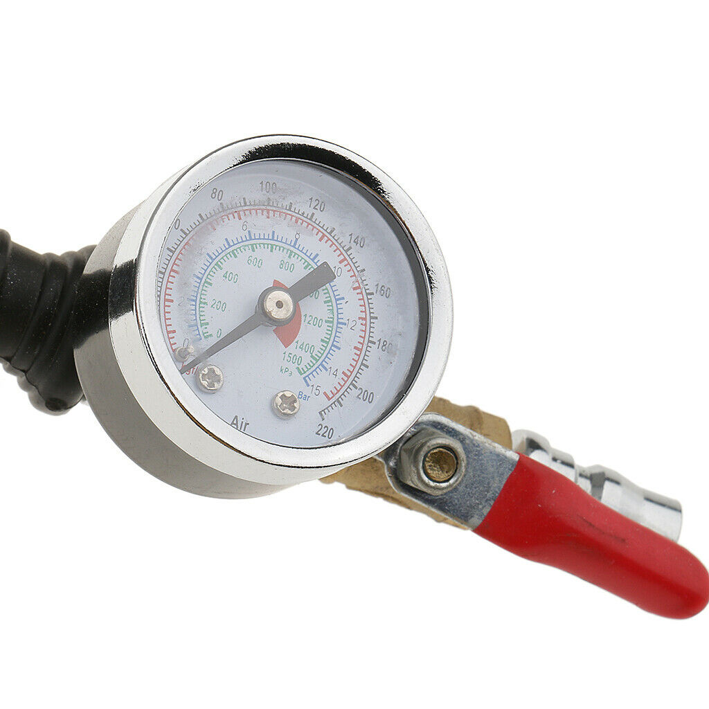 Car Motorcycle Air Tyre Inflator Pressure 0-220 PSI For Airline Compressor