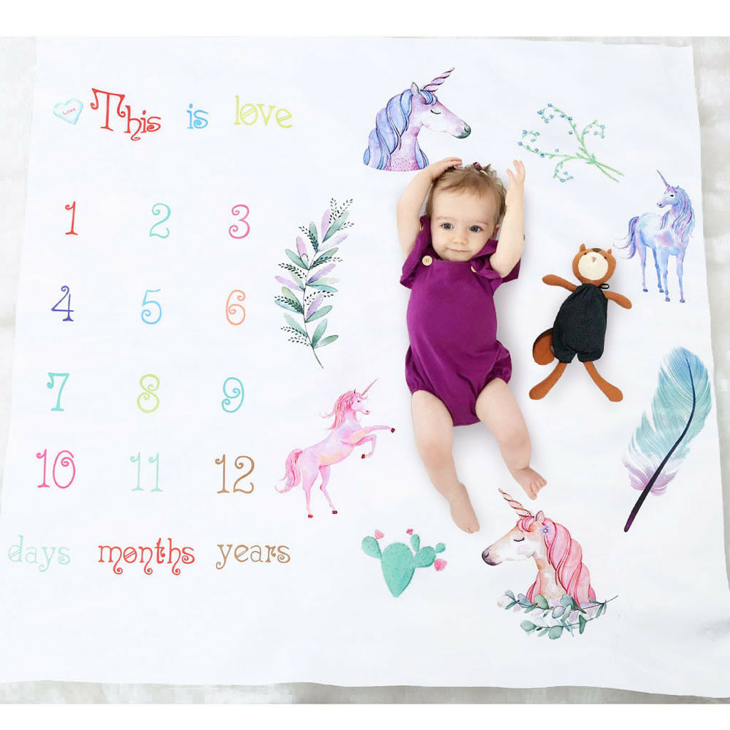 Infant Baby Milestone Blanket Photo Photography Prop Blankets Backdrop