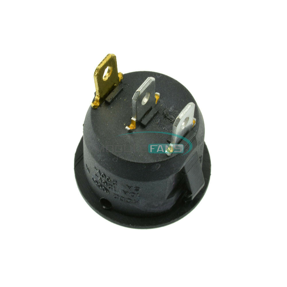 5Pcs Mini Round Switch Green 3Pin SPDT ON-OFF Rocker Snap-in