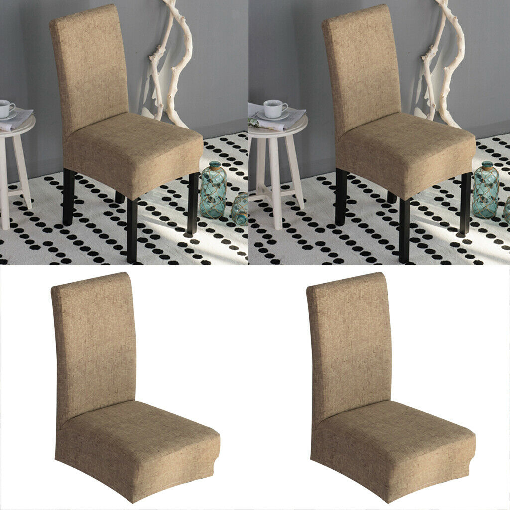 2 Pieces Removable Dining Room Chair Slipcovers Sets Stretch Furniture Protector