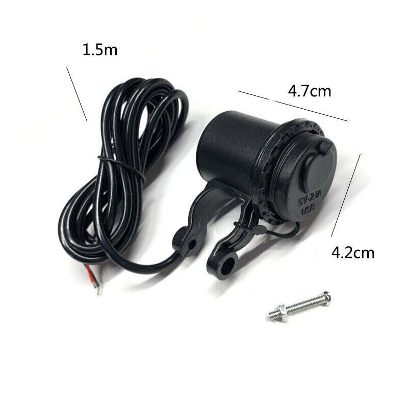 USB Charger Motorcycle Bike Mobile Phone Charging Line System 5V-2.1A Waterproof