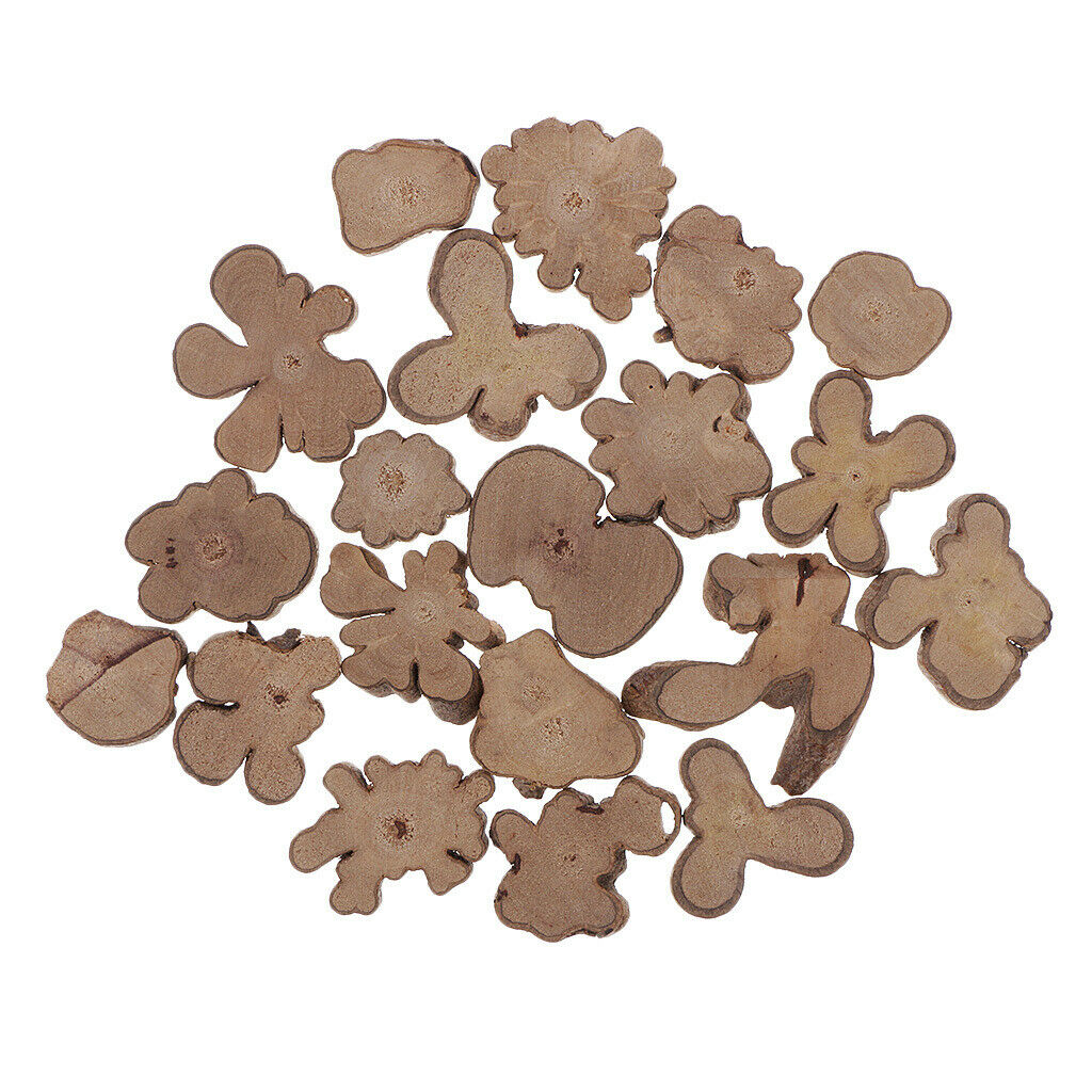 20PCS Small Irregular Natural Tree Wood Slices for Wedding Home Decorations