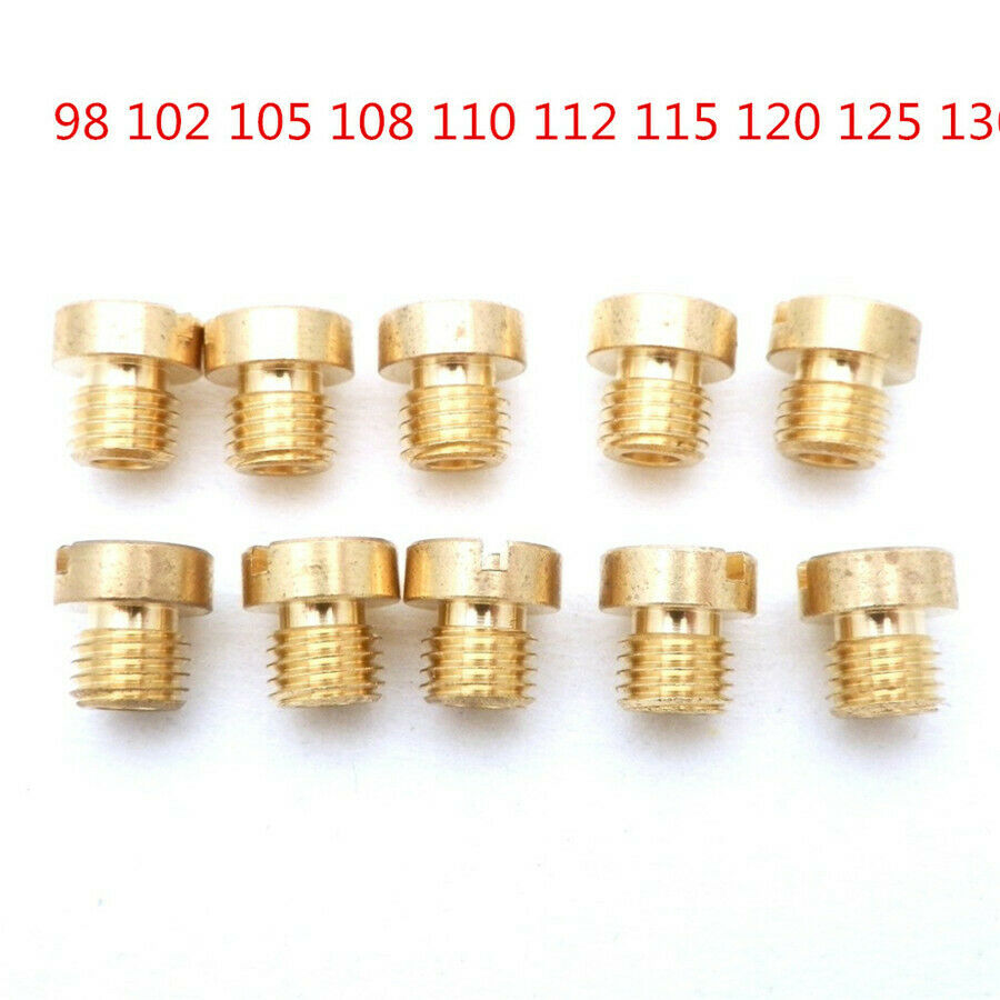 10 x M6 Thread 6mm Motorcycle Carburetor Main Jet Kit 98-130 Injector Nozzle