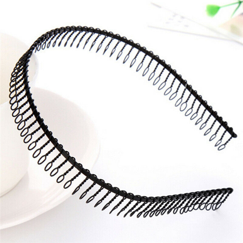 Practical Black Metal Teeth Comb Hairband Hair Hoop Headband For Woman Sexy BDAU