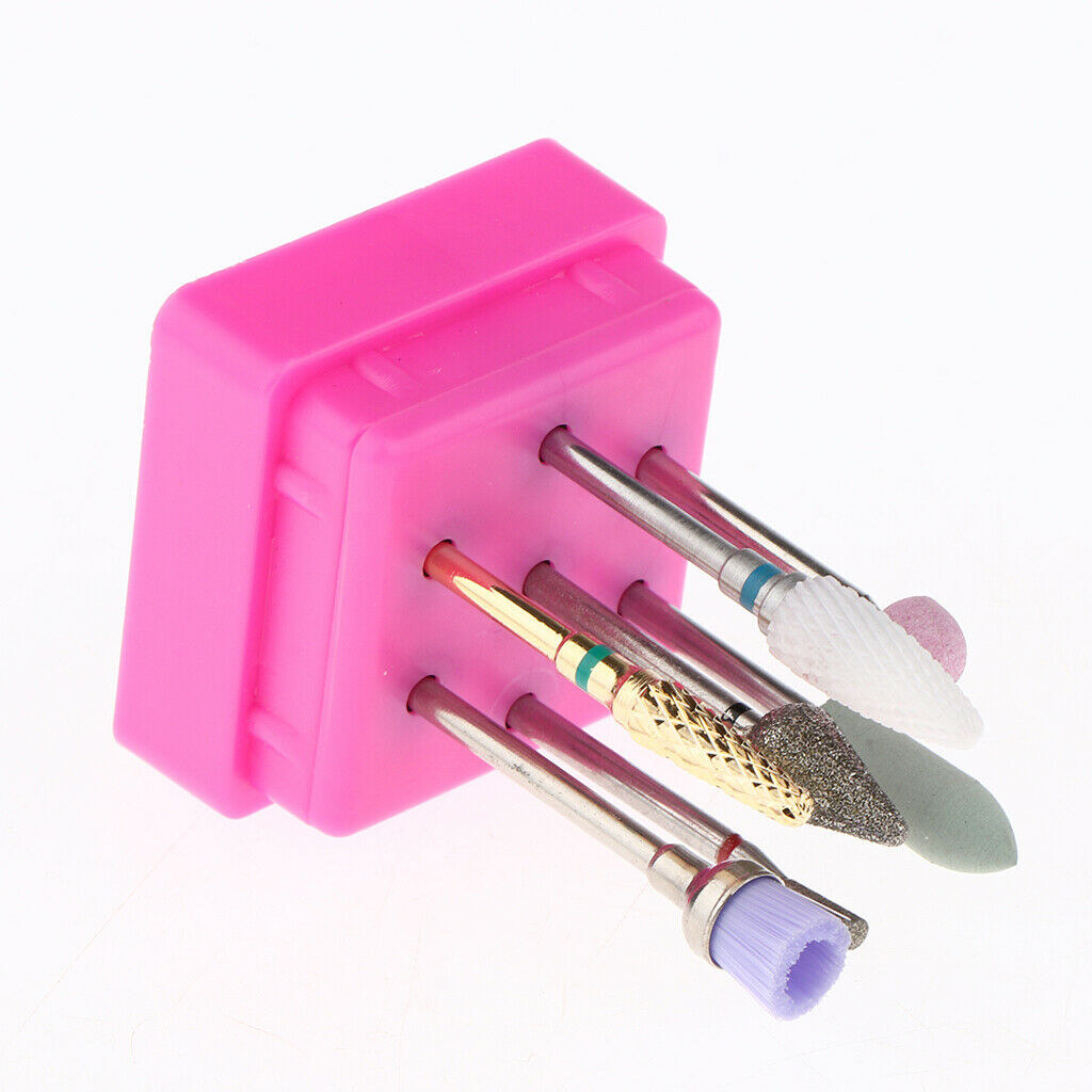 7Pcs Cuticle Clean Ceramic Nail Files Drill Bits Electric Polishing Head 05
