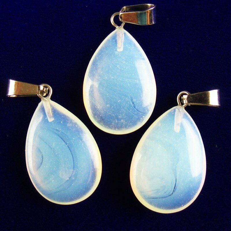 10pcs 27x16x6mm Natural Opal Opalite Teardrop 33g Pendant Bead A-123SK