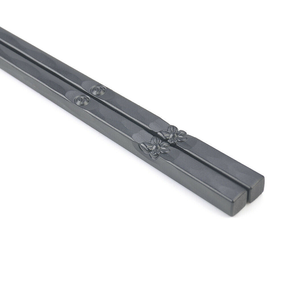 1 Pair Japanese Chopsticks Metal Non-Slip Sushi Chop Sticks Chinese Food Gift ~~