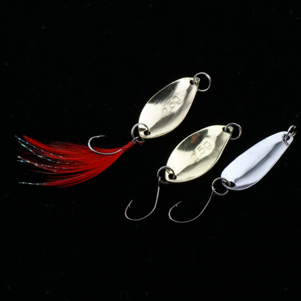 12pcs Mixed Colors Metal Fishing Lures Spinners Spoons Baits for Bass Trout