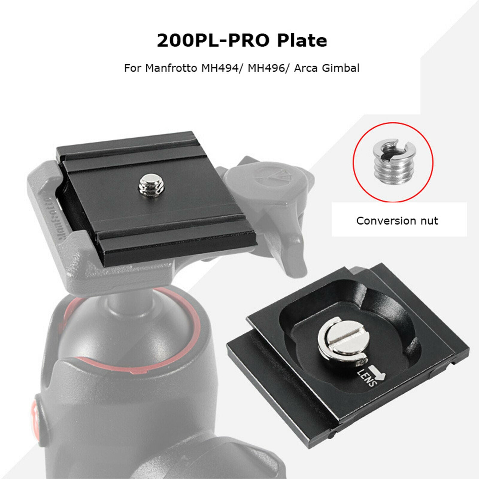 For Manfrotto MH494/ MH496/ Arca Gimbal 200PL-PRO Plate Board Accessories
