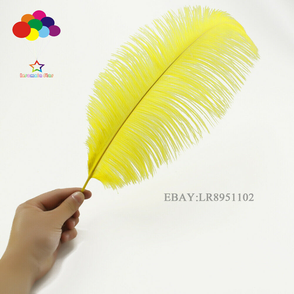 100 pcs 6-8inch Yellow ostrich feather plumes for wedding centerpieces wedding