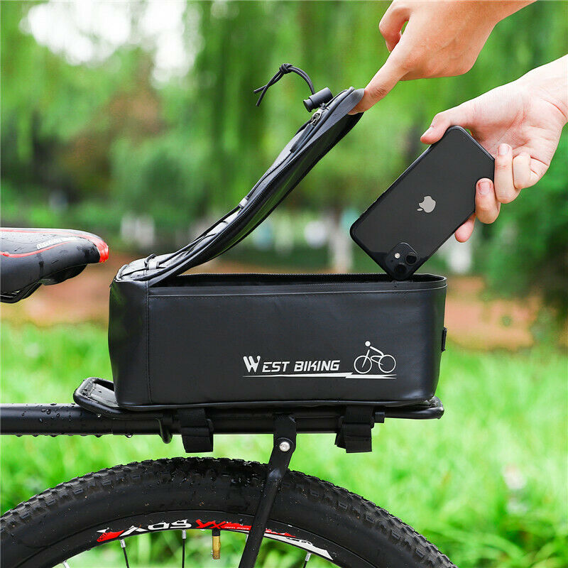 Bicycle Rear Shelf Bag 8L Large Capacity Bag MTB Saddle Pannier Bag Kit W/Cover