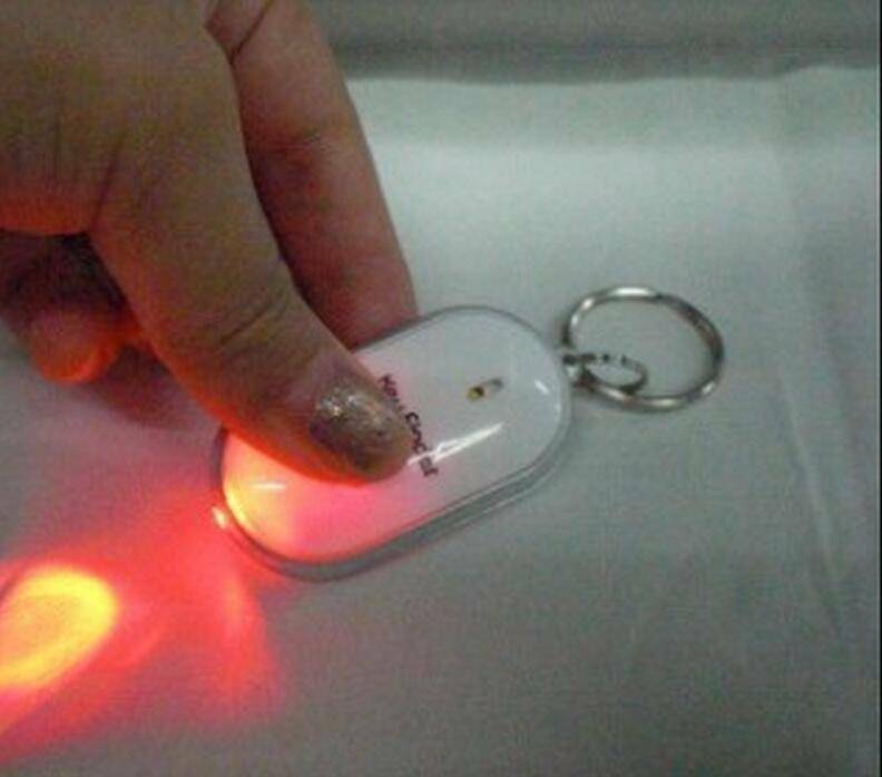 LED Torch Anti-Lost Key Finder Whistle Beep Sound Control Find Locator Keychain~