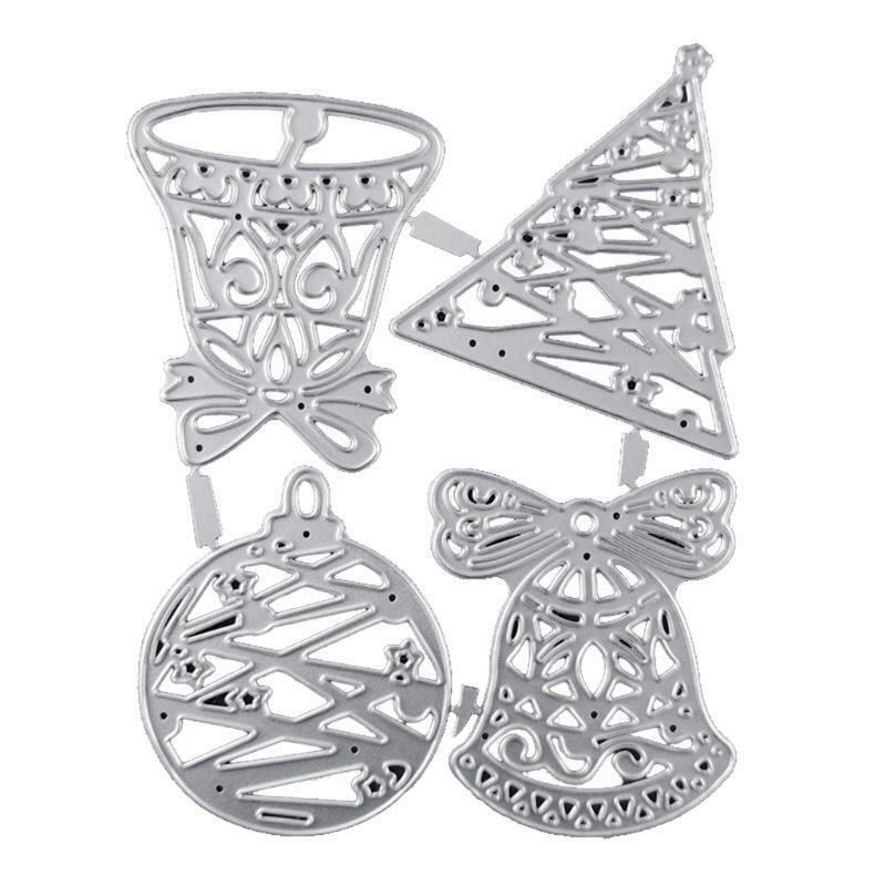 Christmas Bells Tree Metallic Cutting Die Creative Embossing Script Die Stencil