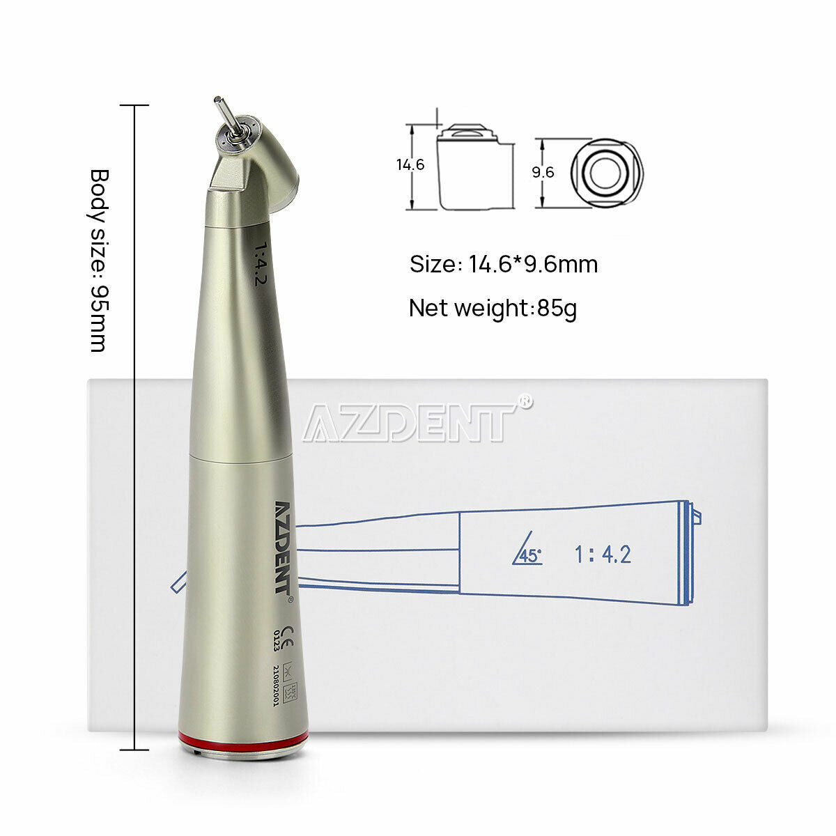 45 Degree Dental Contra Angle with led light surgical handpiece 1:4.2 Increasing