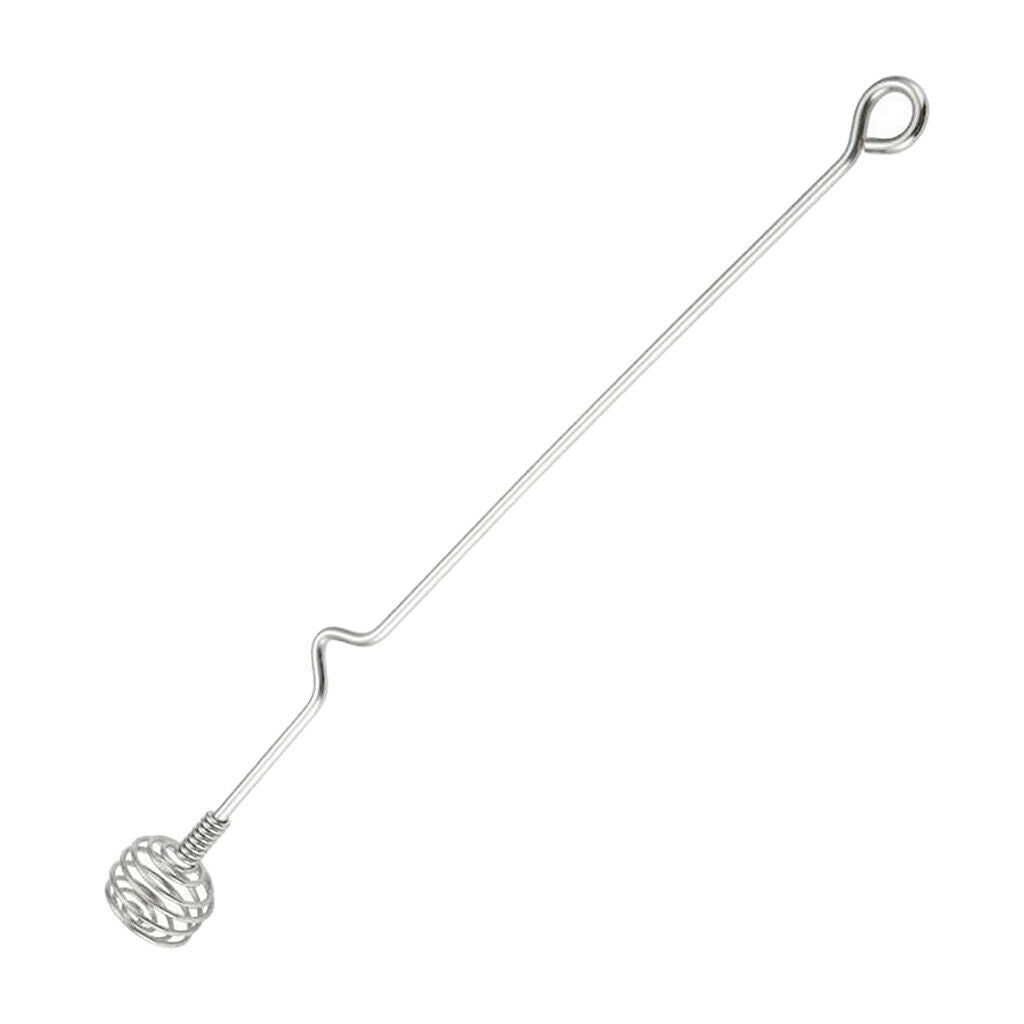 Stainless Steel Honey Ladle Swizzle Spoon Stick Egg Beater Blender Tool