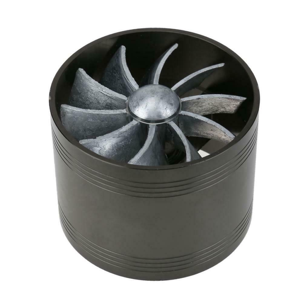 Car Turbo Charger Air Intake Gas Fuel Saver Car Refitting Fan Vent(Black) @