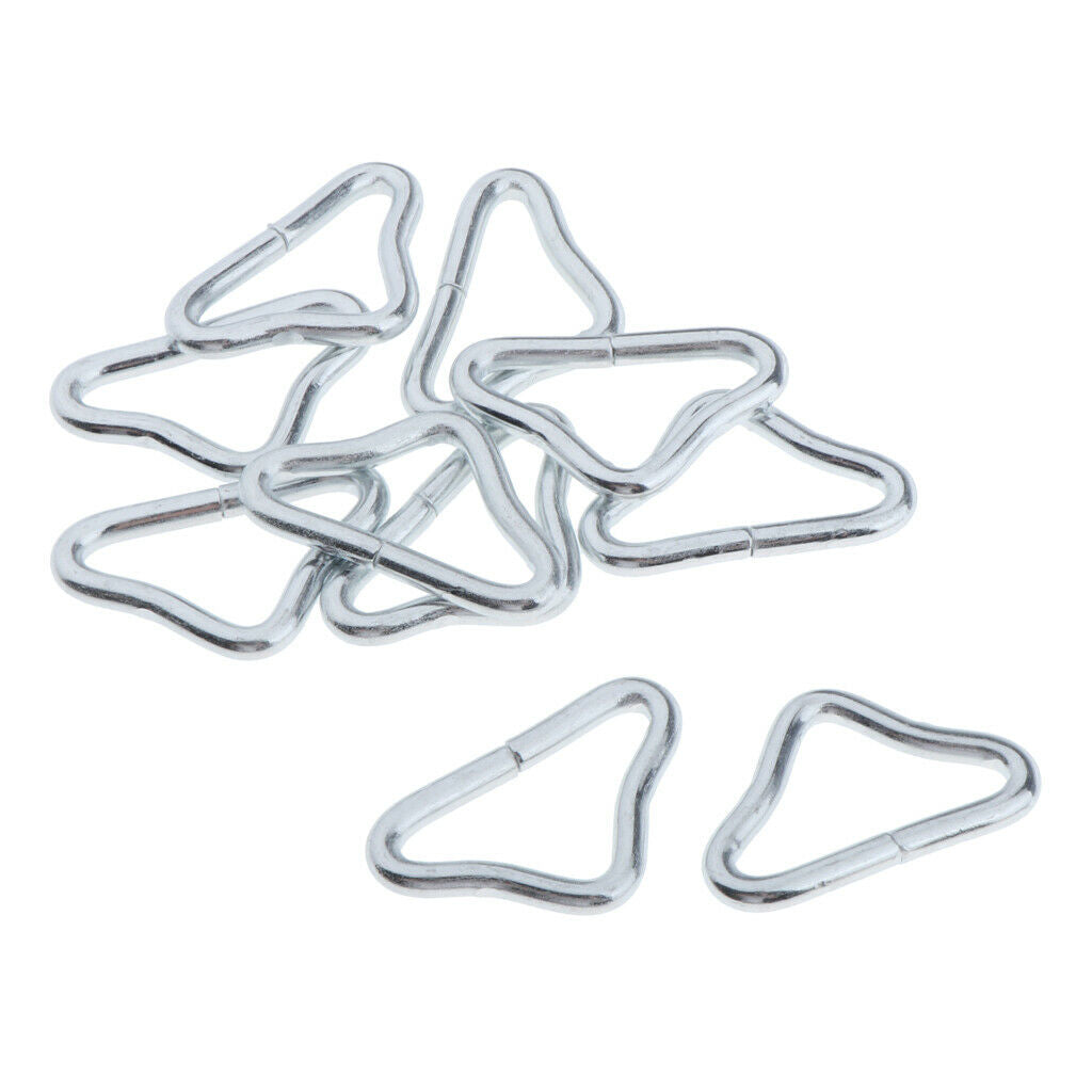 10 Lot Metal Triangle Rings Buckle Ring for Trampoline Mat Accessories Supplies