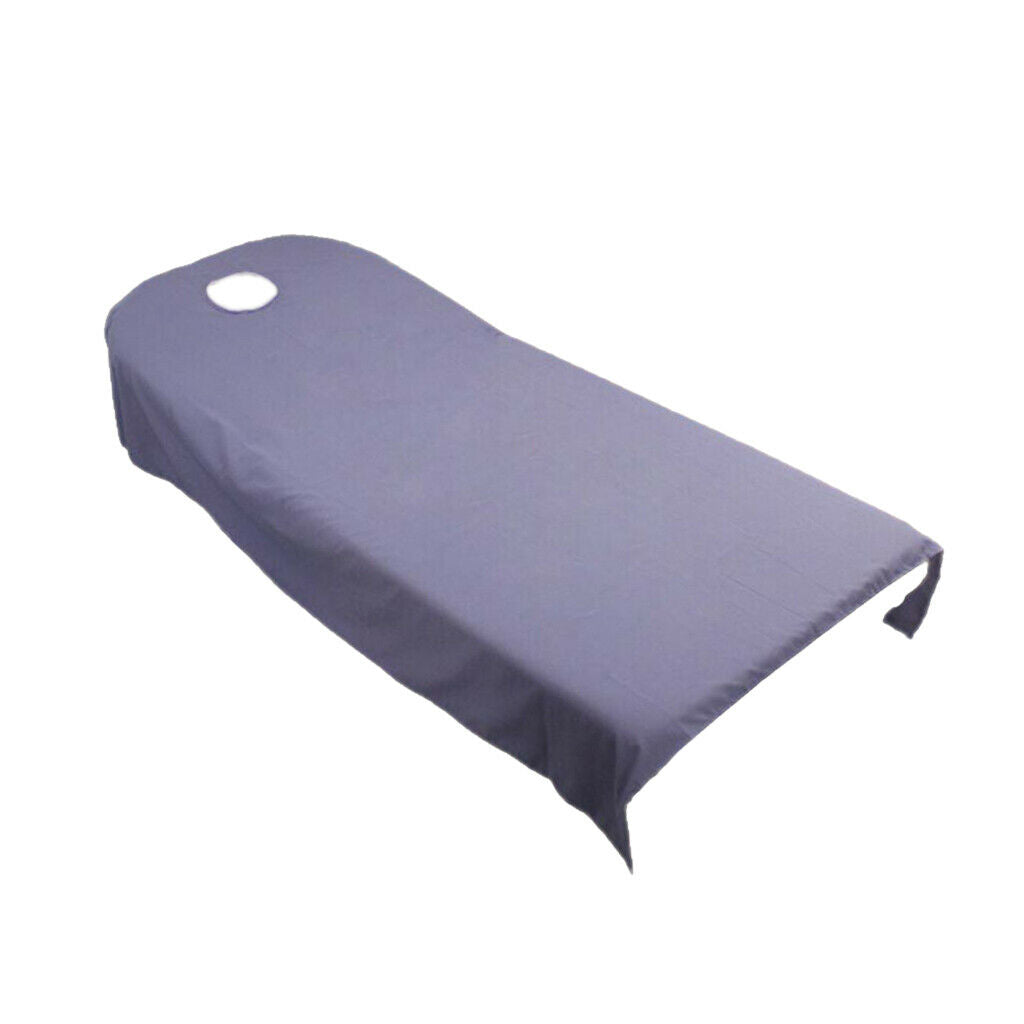 2 Pieces Spa Massage Table Cover Cosmetic Hotel Beauty Bed Sheet Grey/Purple