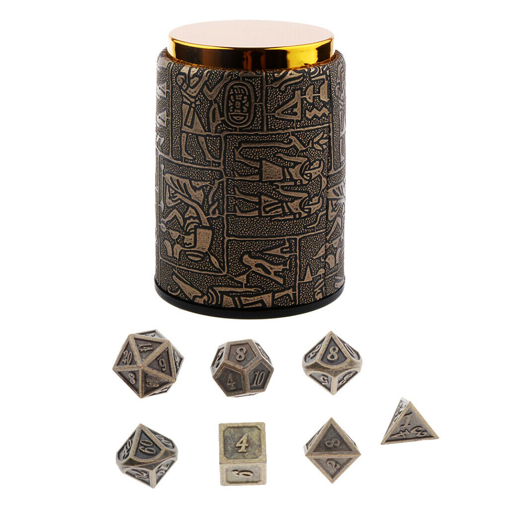 7pcs Polyhedral Dice Set for Dungeons Dragons Dices D12 D8 D4 with Dice Cup
