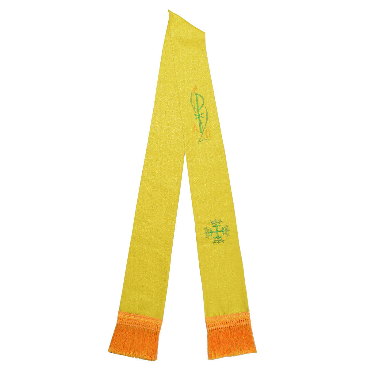 Catholic Church Priest Liturgical Stole Chi-Rho Flower Mass Stole Embroidered