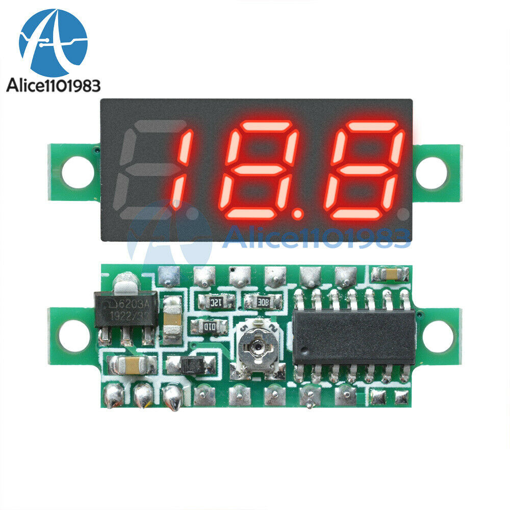 0.28" Red LED DC 0-100V 3 Wires Digital Voltmeter Display Voltage Panel Meter