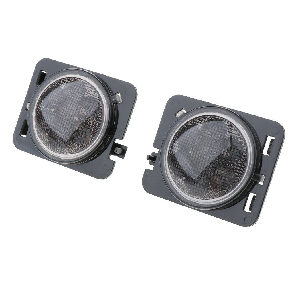 2PCS Black Lens Front  LED Marker Lights For  Wrangler JK 07-16