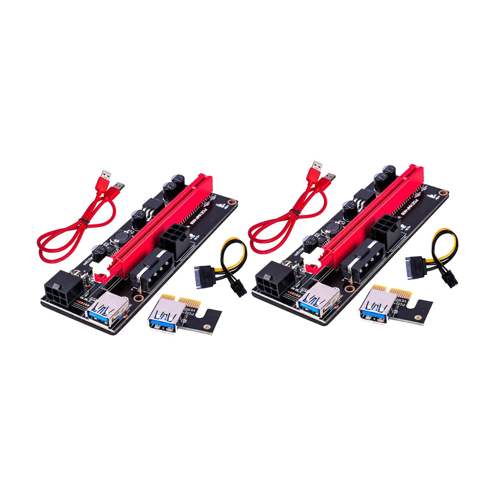 2x PCI-E VER 009S 1x to 16x Graphic Extension USB Adapter Card 60cm Cable