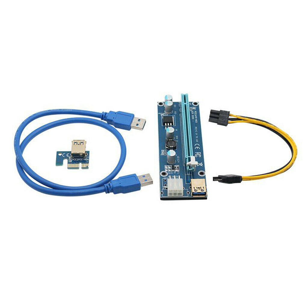 60cm PCI-E Riser Card 009S Express 1x to 16x Extender Adapter USB Data Cable