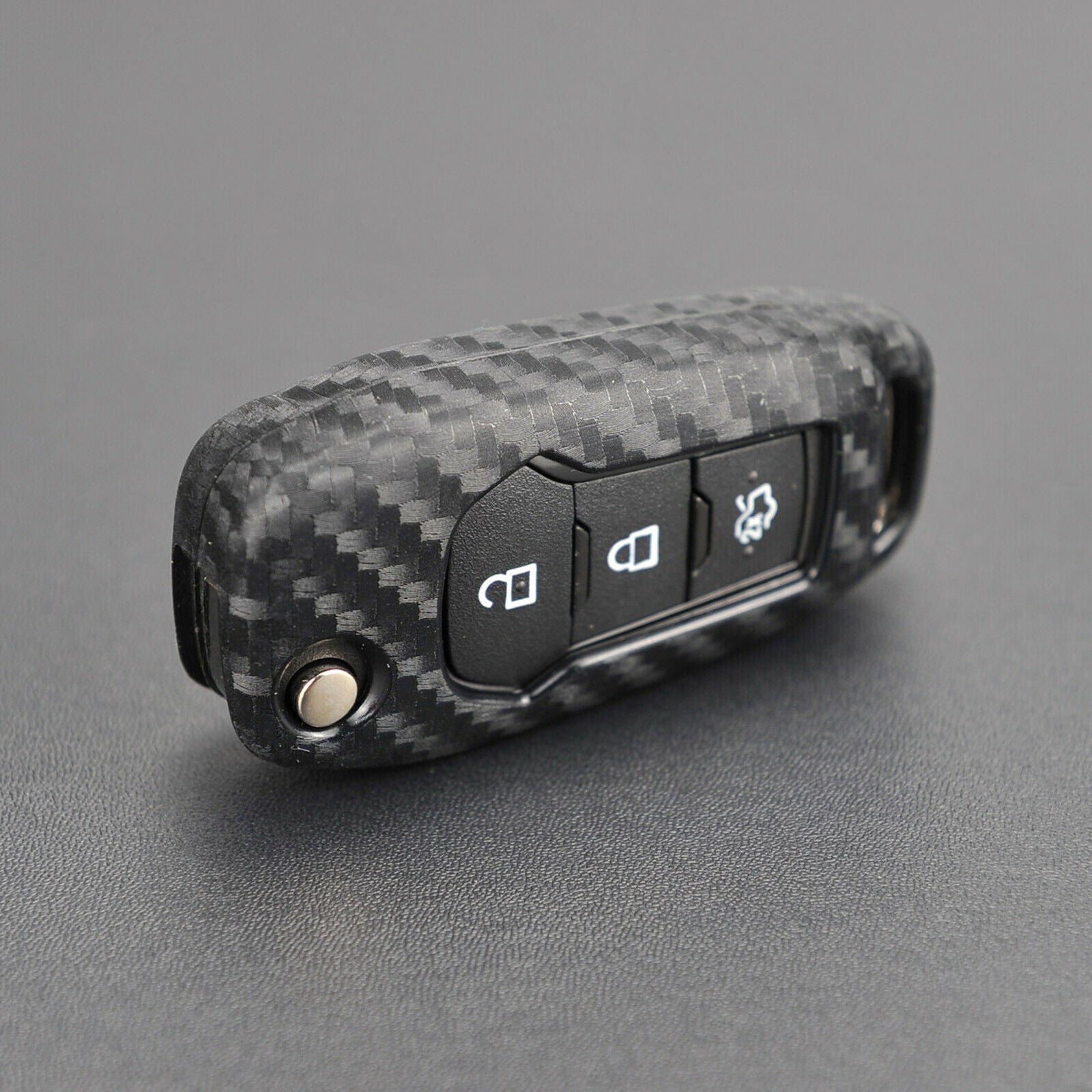Silicone Carbon Fiber Car Flip Key Case Cover For Ford Focus4/Explorer/F150/F250