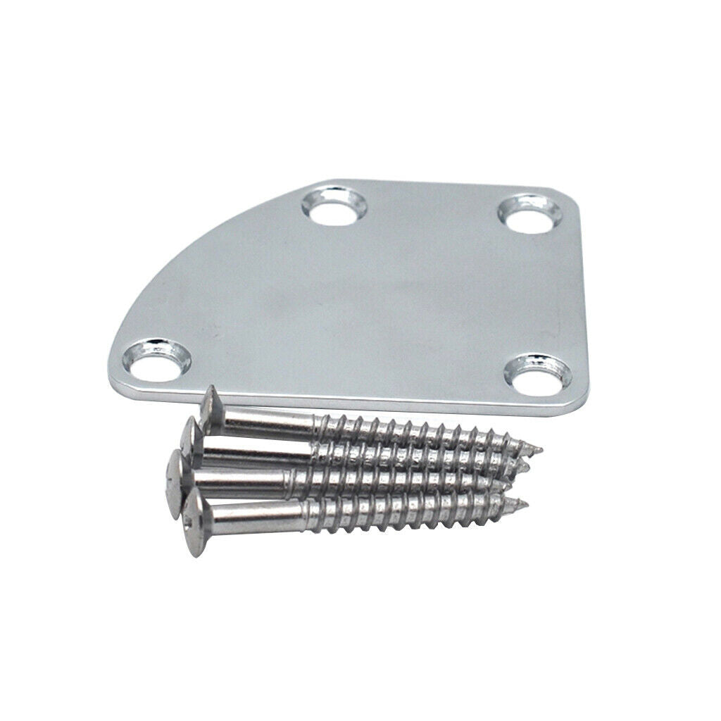 Electric Guitar Neck Plate With Screws Fastening Guitar Bass Parts