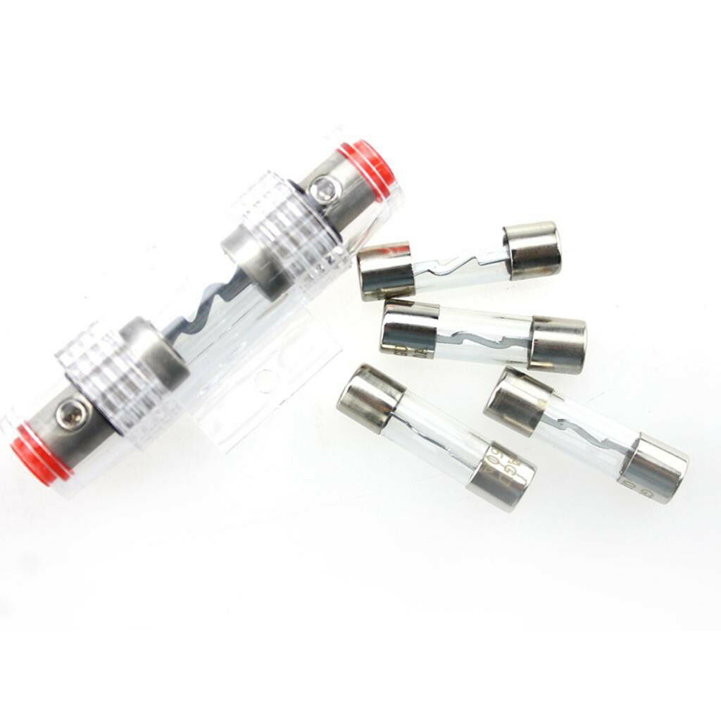 4 Pieces Car Audio Part Electronics 60A AGU Fuses with 4/8 Gauge Fuse Holder