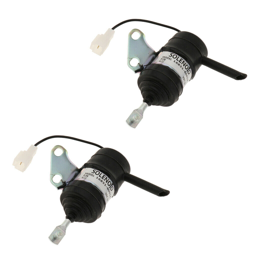2pcs Performance 16851-60014 Fuel Shut Down Solenoid Kubota Excavator RTV900