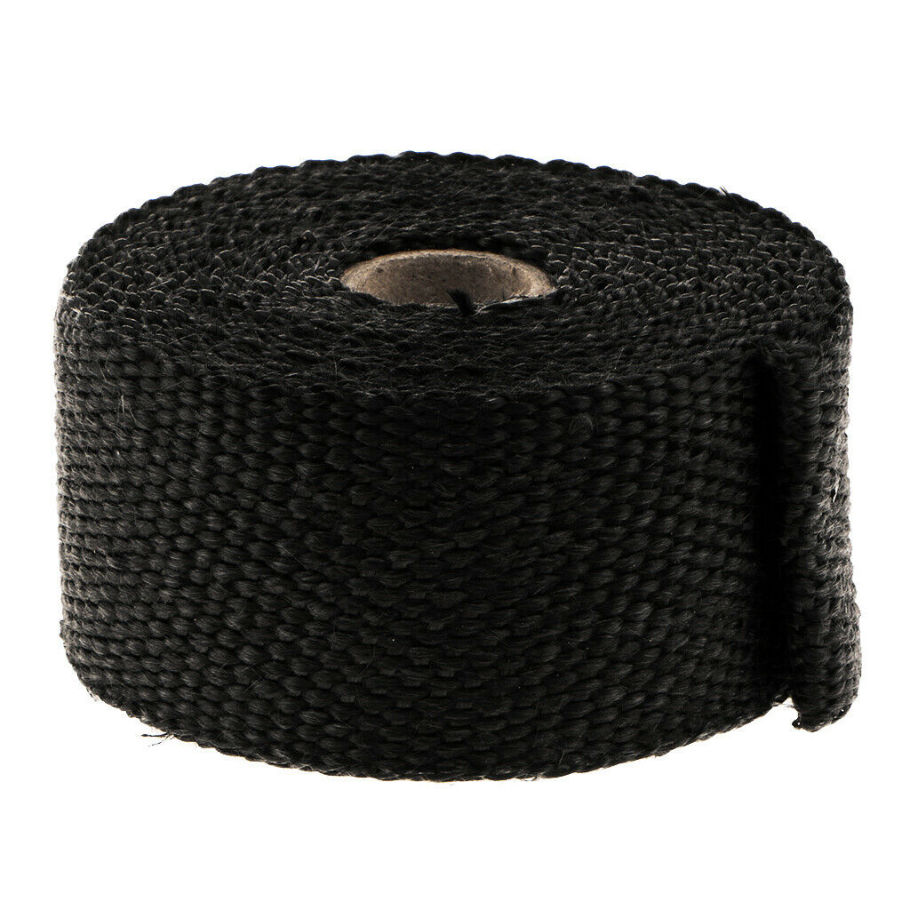 2 Piece 5m Titanium High Temperature Header Manifold Exhaust Wrap black