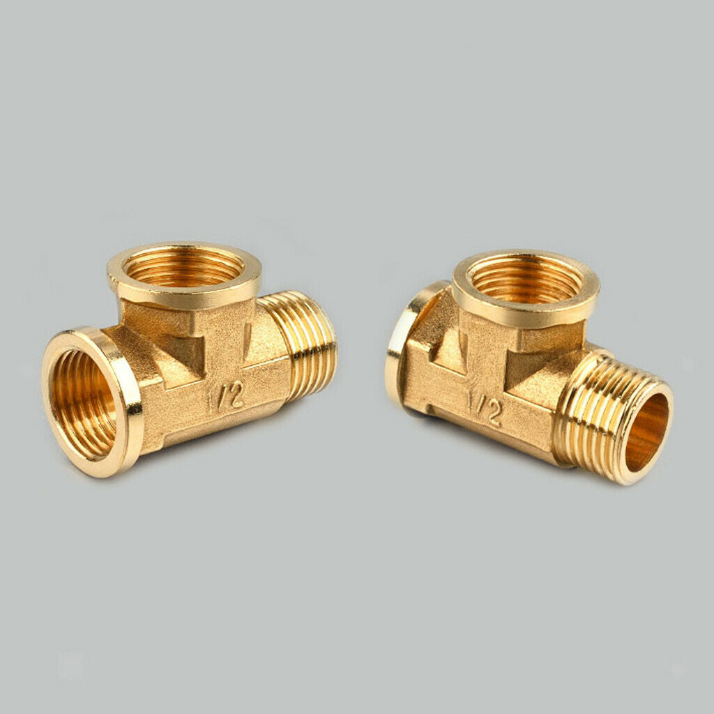 1/2" Anti-Burst Brass Tee Fitting / Pipeline Connector Female Male / 3 Way