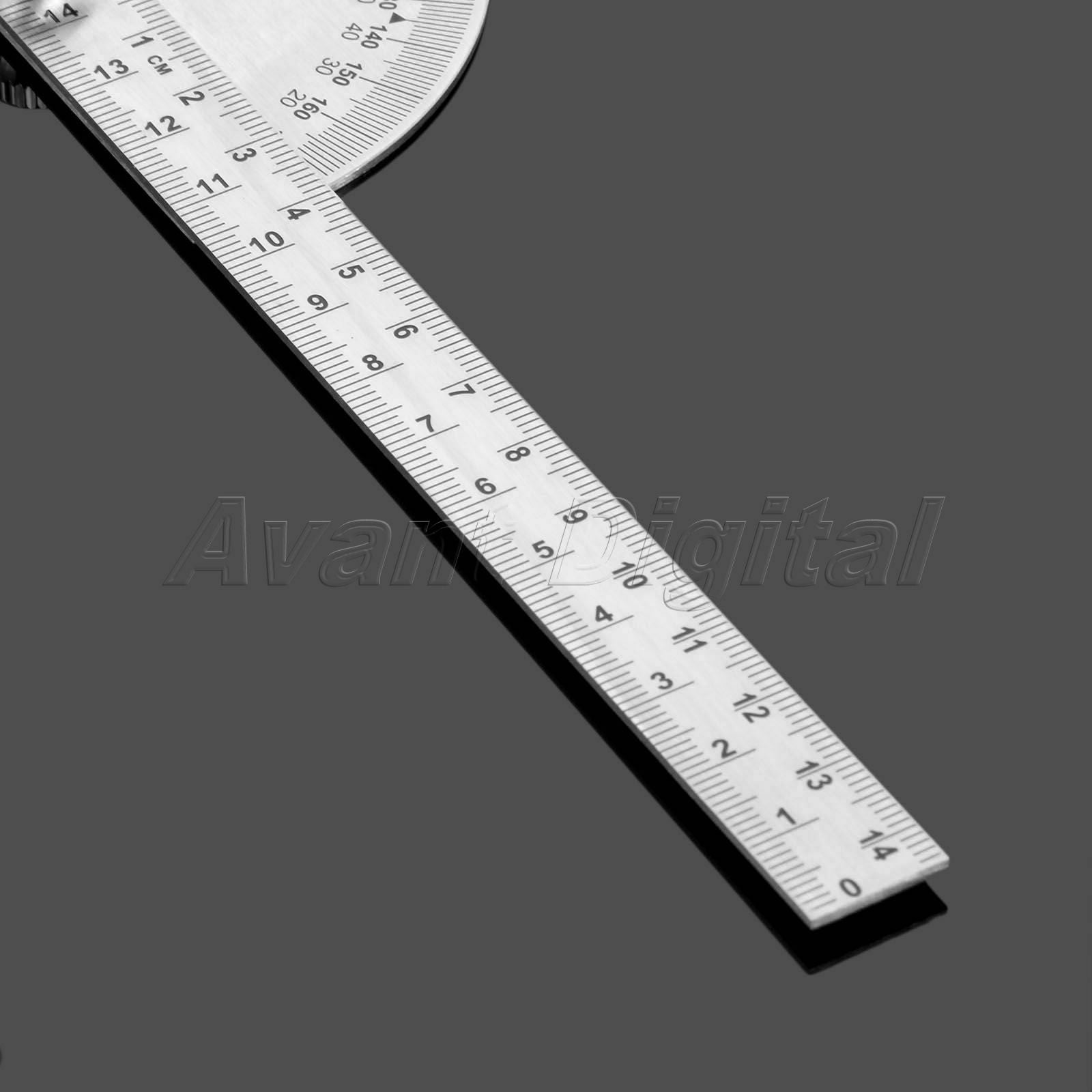 Protractor 1pc Stainless Steel 0 to 180 Degrees Arm Ruler Angle Measuring Tool
