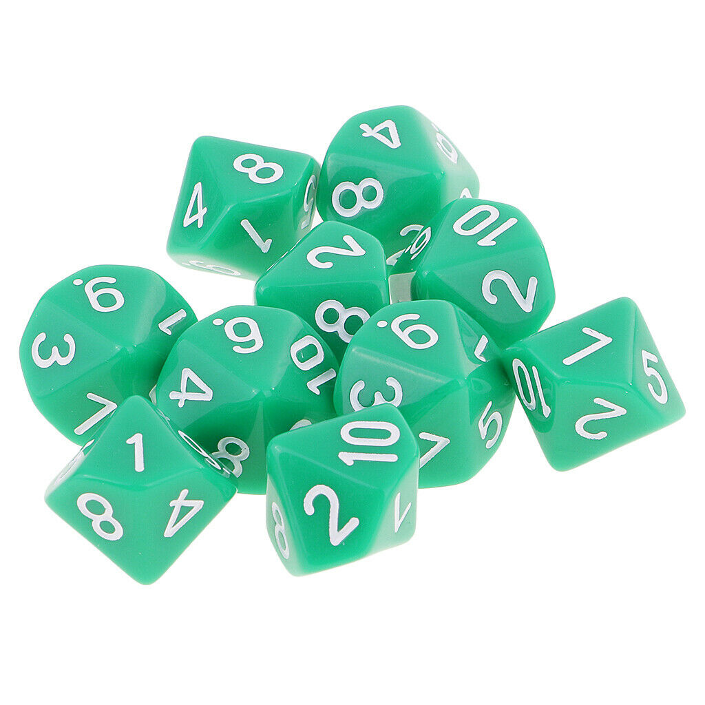 2X 10x Dice Polyhedral Dices Accessory Toys Table Games Gift Props Light Green