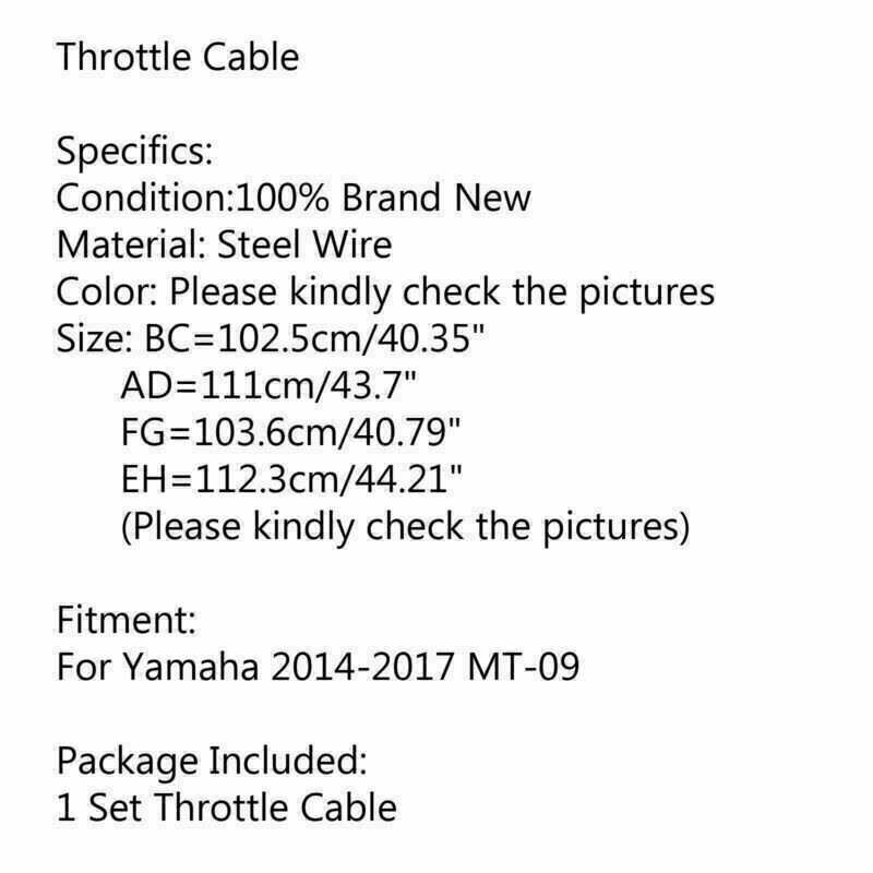 Motorcycle Throttle Cable Push/Pull Wire Fit For Yamaha 14-17 MT-09 MT 09 YE CN