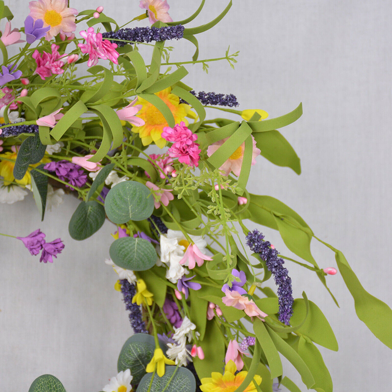 Summer Front Door Wreath Artificial Floral Garland All Season Home Decor