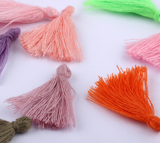 100pcs Cotton Tassels Pendant Trim Craft DIY Making Jewellery Boho Earring 30mm