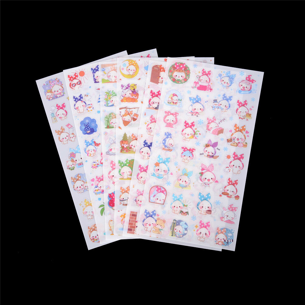 6pcs Cute scarf animal PVC paper stickers diy decoration album scrapboo.l8