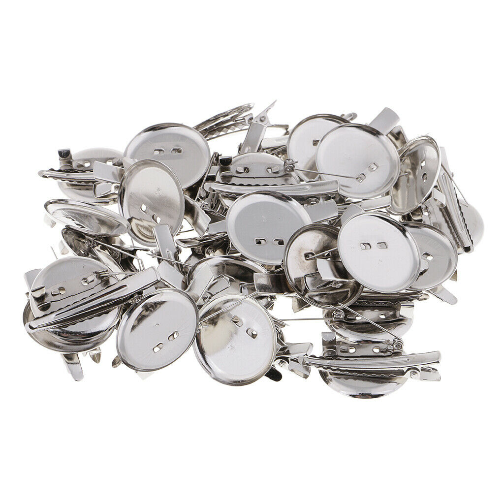 30 Cabochon Base Tray Blank Setting Hair Clip DIY Jewelry Findings 30mm Dia