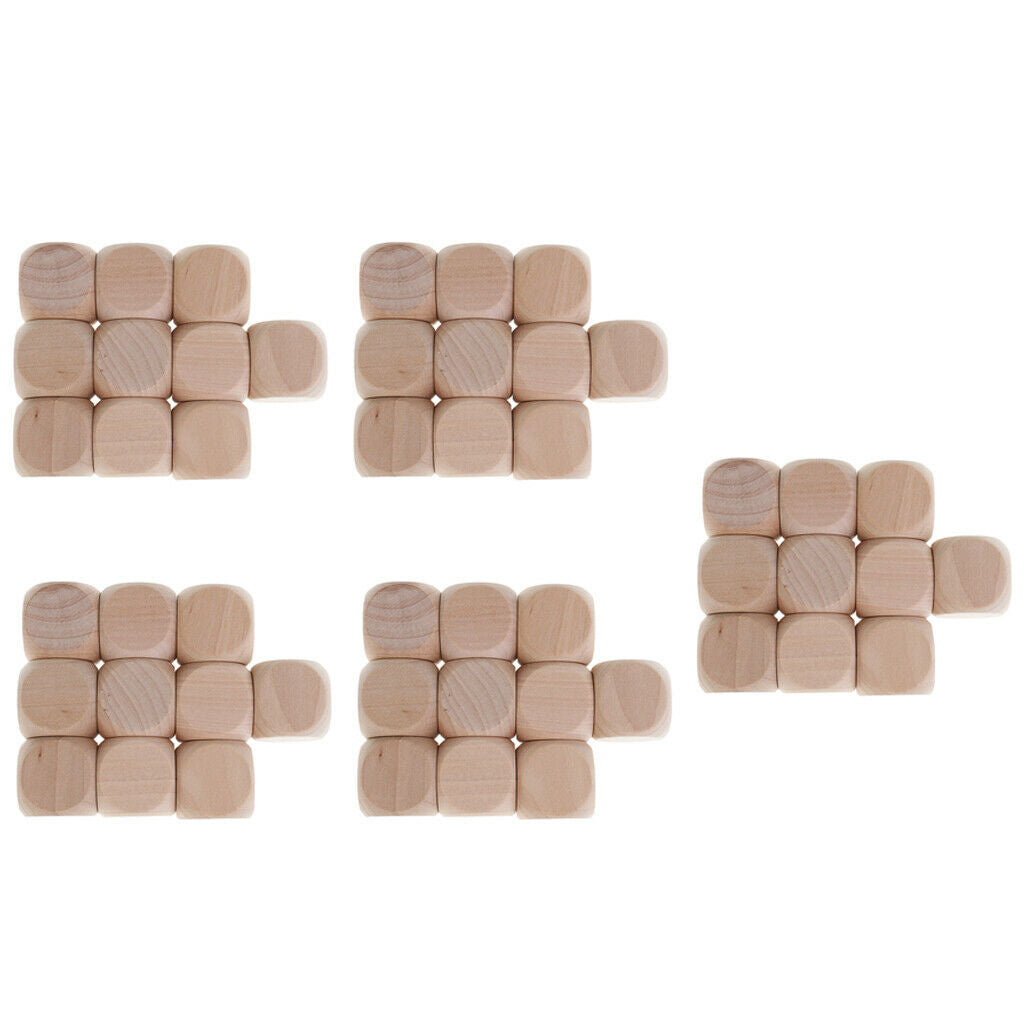 Wood Dice 3cm Small White Dice Blocks Dice Toys for Projects