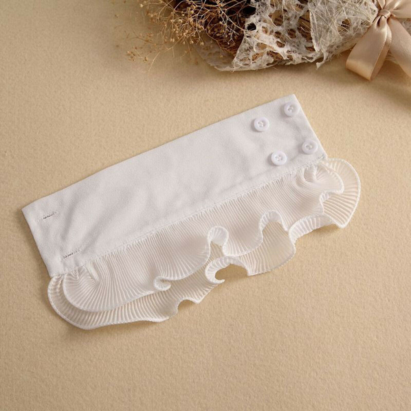 Detachable False Collar and Cuff Cotton Ruffles Women Shirt Clothes Accessories