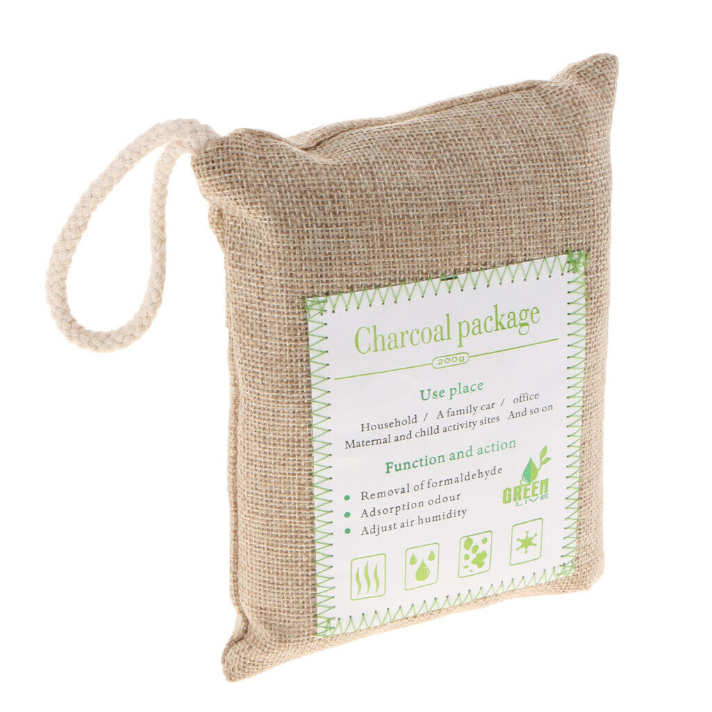 2pc Bamboo Charcoal Natural Air Purifying Freshener Bag Odor Eliminator Gray
