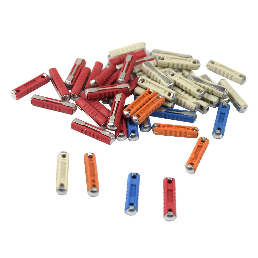 50 pieces EUROPEAN CAR BLADE FUSE BOX ASSORTMENT SECURES EUROS